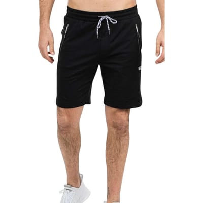 Sjeng Sports CHAMP Heren Tennis Short Zwart Powerstretch Multisportshort met 3D Gebreide Inzetten en Gesealde Zakken Ideaal voor Sport en Vrije Tijd