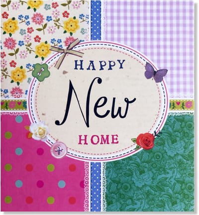 Happy New Home - Nieuwe Woning Wenskaart - 12x11cm - Gevouwen Verhuisd kaart inclusief envelop - Nieuw Huis