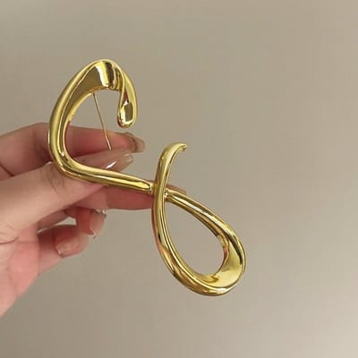 Grote Statement Mode Irreguliere Geluksgetal Broches Voor Vrouwen Persoonlijkheid Sieraden Broche Spelden goud