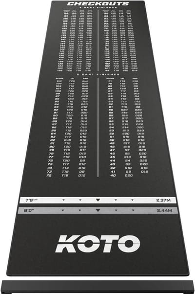 Professionele Antislip Dartmat 285 x 80 cm met Score Indicator