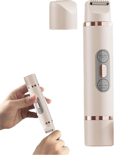 Elektrische Dames Scheerapparaat - Gezichts trimmer - Pijnloos Scheren - 2-in-1 Dubbele Kop - 16.7 cm - Wit