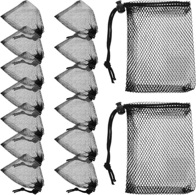 Opbergzakken met trekkoord - Netzakjes Stoffen zakjes - Organiseren en opbergen - Ademend mesh materiaal - 10 x 15 cm
