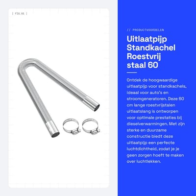 Dailygoods- Uitlaatpijp Roestvrij Staal 60 cm - Uitlaatslang - Standkachel - Auto - Geluidsreductie - Duurzaam - Hoge Kwaliteit