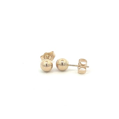 New Bling 9NBSAM-G230196 Gouden Bol Oorknopjes 5mm - Glad - 14 Karaat - Goud