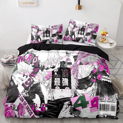 3D Jujutsu Kaisen Beddengoed Set Enkel Twin Volledig Queen King Maat Anime Bed Set Volwassene Kawaii Kinder Slaapkamer Dekbedovertrek Sets 3D Print 140x200cm 3pcs