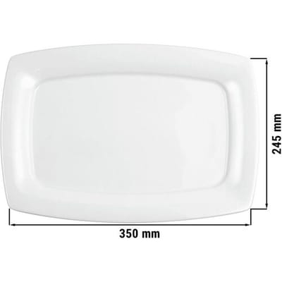 (6 stuks) SELTMANN WEIDEN Gourmetbord hoekig - 355x245mm - Wit/Uni