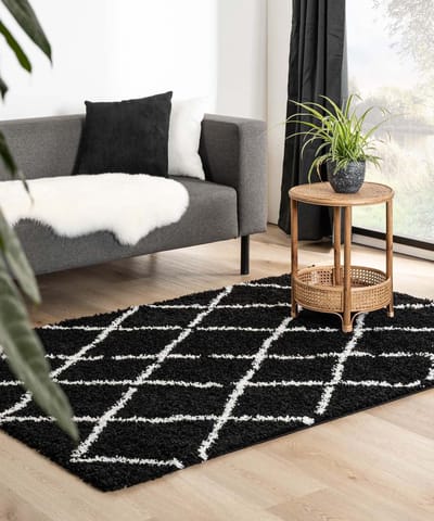 Berber vloerkleed - Habitat zwart/wit 80x150
