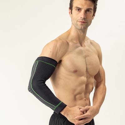 1 Stuks Elleboogbraces Compressie Armmouwen Voor Mannen en Vrouwen Antislip Armsteun Ideaal Voor Peesontsteking tennis en Golf Elleboog Gewichtheffen M beige