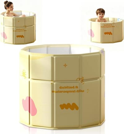 Opvouwbare badkuip - Draagbaar bad - Wellness momenten - Snelle opbouw - 70 cm - Geel