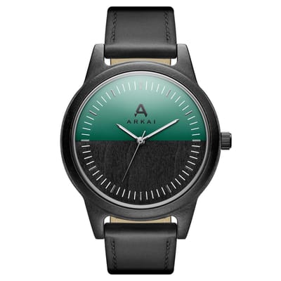 Arkai - Heren - Zwart Horloge - Hout - 37mm