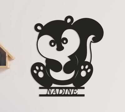 Wanddecoratie kinderen | Eekhoorn - M (36x40cm)
