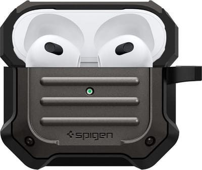 Spigen Tough Armor Apple AirPods 3 Hoesje met Karabijnhaak Gunmetal