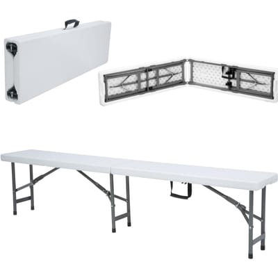 HENDI Inklapbare bank – veelzijdig – 1830x300x430 mm – HDPE en metaal