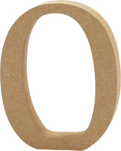 Letter, O, H: 8 cm, dikte 1,5 cm, 1 stuk
