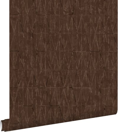 ESTAhome behang grafische lijnen donkerbruin - 50 x 900 cm - 131413