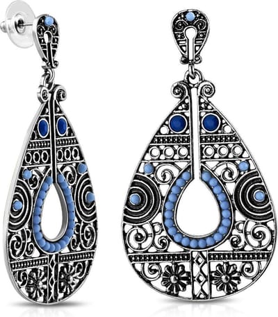 Montebello Oorbellen Vintage FEF322 - Bijoux - Boheems - 63x38mm