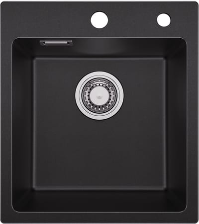 SOFETIY MAX Spoelbak Keuken 40x45CM - Spoelbakken Graniet - Enkele spoelbak Zwart - Met waterafvoersysteem - Voor 40 cm kast
