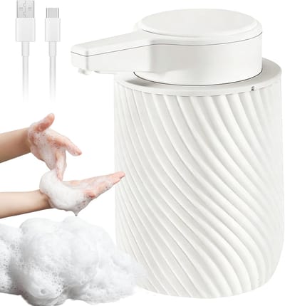 Zeepdispenser - Automatische Sensor - 1800mAh Oplaadbaar & IPX5 Waterdicht - 300ml Groot Reservoir - Wit - Contactloos Schuim - Voor Keuken & Badkamer