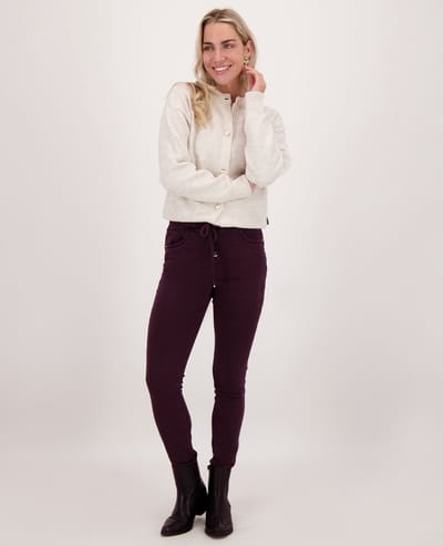 Je m'appelle Dames Broek Regular fit Met stretch - Rood - Maat S