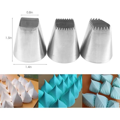 3 STUKS Taartspuiten Roestvrij Staal Taart Decoratieve Spuiten Bakgereedschap zilver