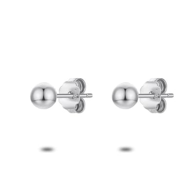 Twice As Nice Oorbellen in zilver, bol 4 mm