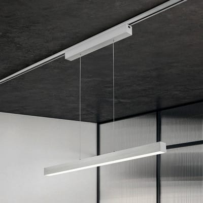 LED Railverlichting - Hanglamp - DUOLINE Up and Down - 2 Fase - 29W - Warm Wit 3000K - Dimbaar - Rechthoek - Mat Nikkel - Aluminium