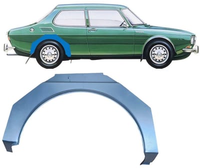 Reparatiepaneel achterspatbord voor Saab 99 1967-1987 / Rechts