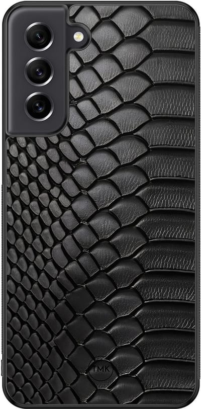 Hoesje geschikt voor Samsung Galaxy S21 FE - Black snake - Zwart - TPU case - Slangenprint - Hardcase zwart telefoonhoesje