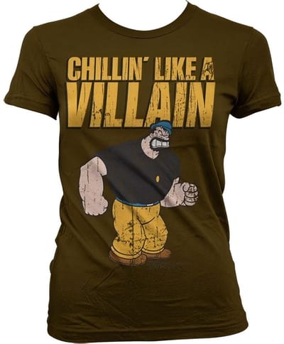 Popeye Chillin' Like A Villain Girly T-shirt voor dames, bruin