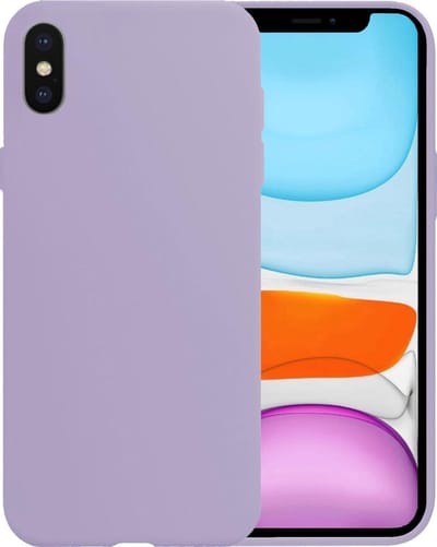Hoesje - Geschikt voor Apple iPhone X - Sterk & Shockproof - Siliconen Case - Hoes Cover - Telefoonhoes - Lila