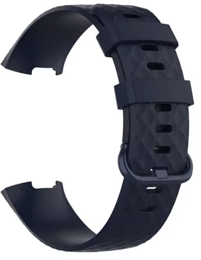 Donkerblauw bandje geschikt voor Fitbit charge 3 en 4 - Siliconen fitbit bandje - Bandje geschikt voor Fitbit - Fitbit Charge 3 & 4 Sportbandje - Zwart - Small - Horlogeband - CHPN