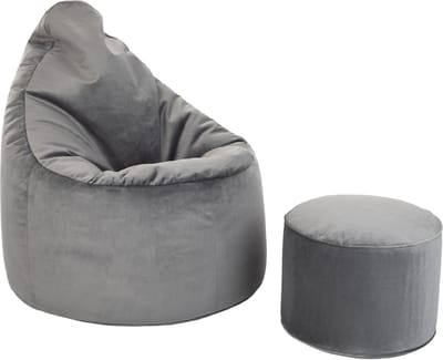 Zitzak Volwassenen Fluweel Hoge Rug Zitzakken Binnen Gaming Zitzak Woonkamer Ergonomisch Ontwerp Bean bag Grote Zitzak Stoel met Voetbankje