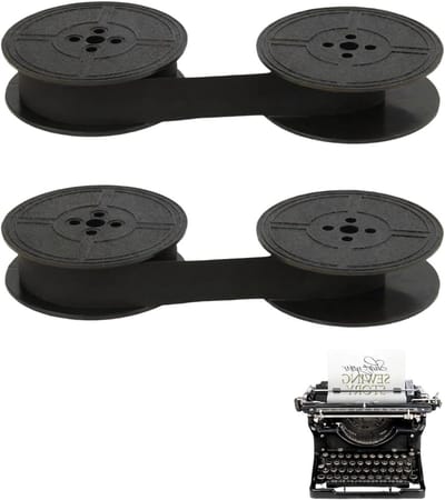 2 stuks nylon inktlint voor typemachine, kleur lint voor modellen DIN 2103 en 32755, heldere en nauwkeurige afdrukresultaten, zwart, ideaal voor vintage typemachines en schrijfmachines