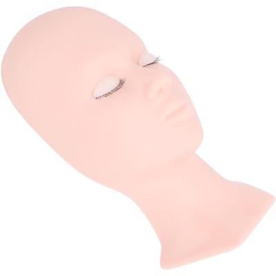 Wimper Mannequin Hoofd met Vervangbare Oogleden Zacht Aanvoelend Siliconen Wimper Oefen Mannequin Hoofd voor white