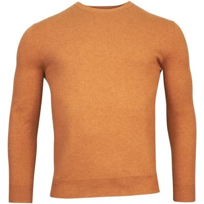 Baileys Trui Pima Cotton Crew Neck Uni Color Single Knit Mid Orange / male