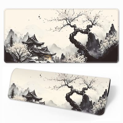Gaming muismat - 800x300 mm - Antislip - Waterdicht - Gestikte randen (traditionele stijl)