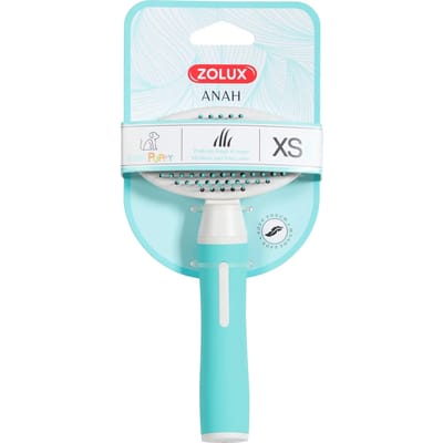 Zolux Puppy Soft Borstel - Hondenvachtborstel - 9x5.5x17 cm Wit Turquoise Voor Langhaar