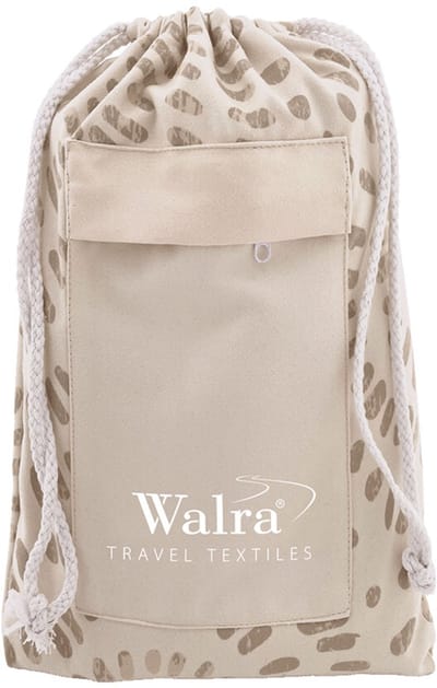 Walra Travel Textiles Strandlaken 100x180 cm Crazy Crinkles Sand - Hoogwaardige kwaliteit - Zacht en sneldrogend - Inclusief tas