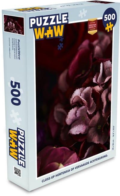 Puzzel Close-up hortensia op vervaagde achtergrond. - Legpuzzel - Puzzel 500 stukjes