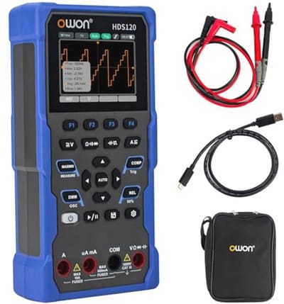 2-in-1 multifunctionele oscilloscoop-multimeter met 1 MHz bandbreedte en 2,8-inch IPS-scherm