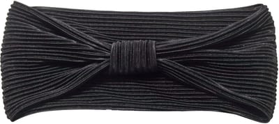 Emilie collection - haarband - zwart - Satijn - Plissé - strik