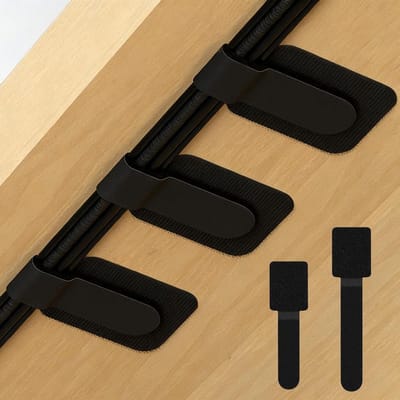 Kabelclips Zelfklevend - Kabelhouders Herbruikbaar - Kabel Beheer - Sterke 3M Lijm - 60 Stuks - Zwart