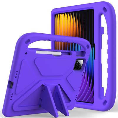 Coverup Tablethoes geschikt voor Xiaomi Pad 7 (Pro) / Pad 8 (Pro) Hoesje - ShockProof Kids Case - Paars