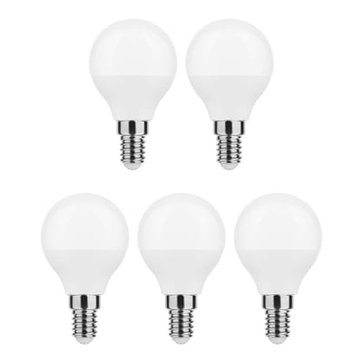 Modee E14 LED Lamp 4.9W - 470lm - 6000K - Daglicht Wit - LED Globe Mini P45 - Vervangt 40W Halogeen Gloeilamp - 5 stuks