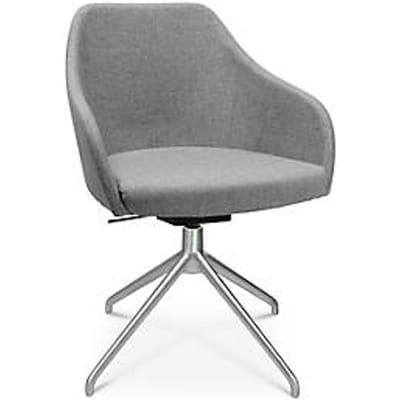 Conferentiestoel Topstar Sitness Life 2.1, draaibaar/zitting in hoogte verstelbaar, armleuningen, B 350-480 x D 460 x H 460-490 mm, 4-poots onderstel, mat aluminium & stof, h.grijs
