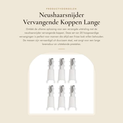 Dailygoods- Neushaarsnijder 20 Vervangende Koppen - Stalen Messen - Lange Levensduur - Lichtgewicht - Reisformaat - Inclusief Reinigingsborstel - Trimmerkop