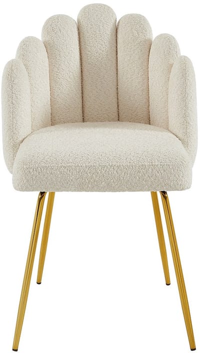 Vente-unique Set van 2 stoelen van boucléstof en goudkleurig metaal - Crèmewit - ALTINAM van Pascal MORABITO