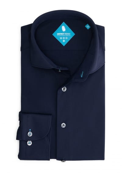District Indigo Overhemd Pique Performance Navy   46
