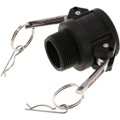 Camlock DN 32 (1 1/4'') Koppeling PolypropyleenR 1 1/4'' met buitendraad Type B MIL-C-27487