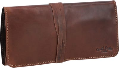 SnelShoppen - Vintage Bruin Gusti Leder Etui - Pennenzak voor School, Kantoor, Kunstbenodigdheden - Hoogwaardige Leer, College, Duurzaam, Handgemaakt,